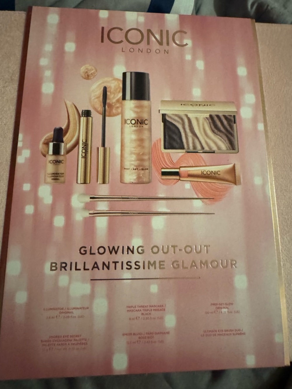 ICONIC London Glowing Out-Out Makeup Set - Pink & Gold Accents